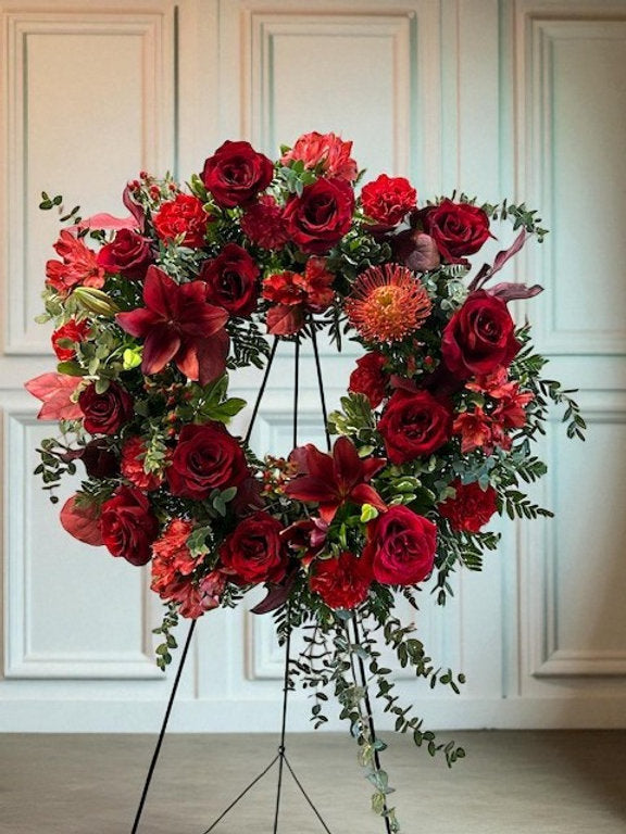 Crimson Farewell Wreath